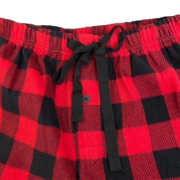 Buffalo Plaid Red & Black Fleece Pajama Pants - Size 2X - Picture 2 of 5